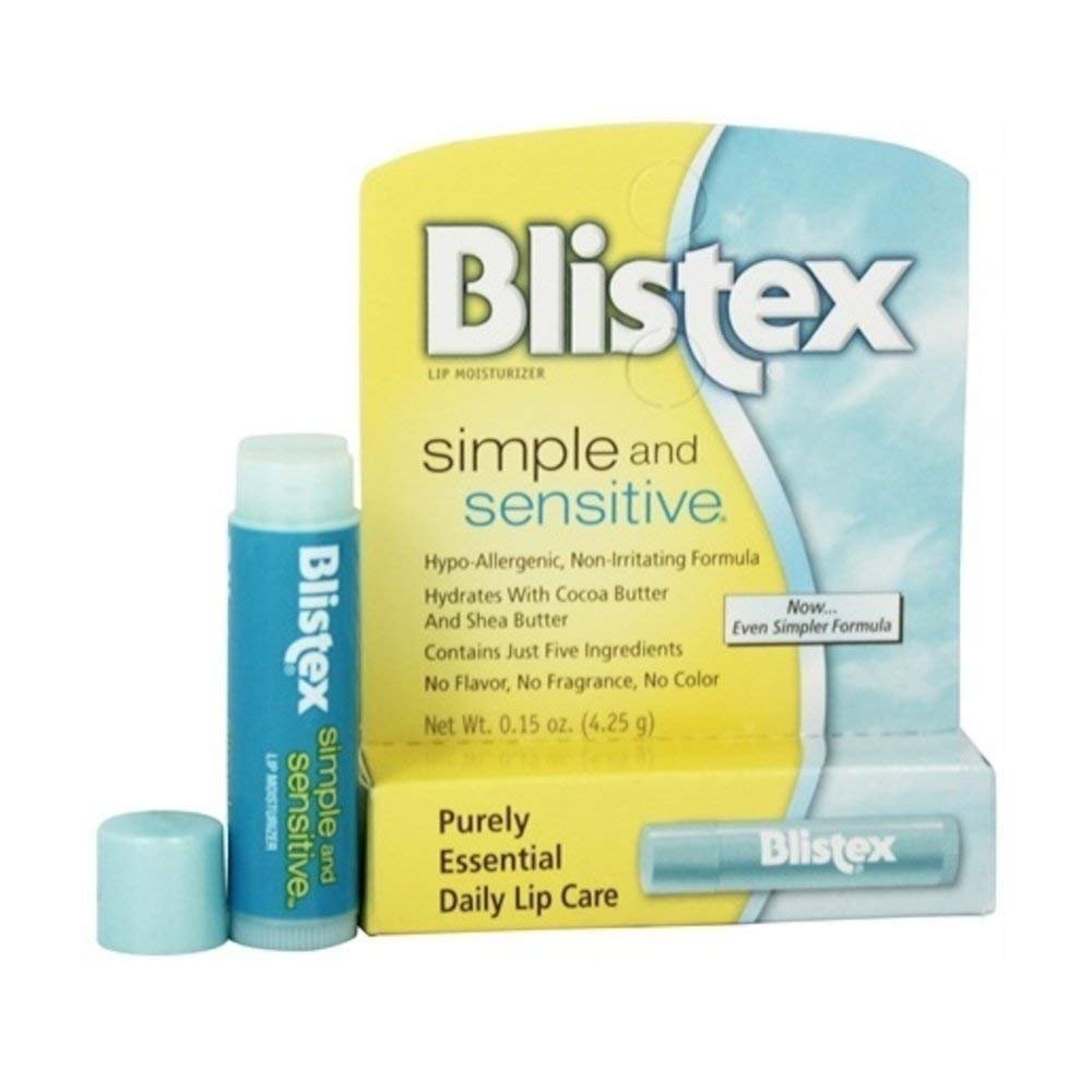 Blistex Simple & Sensitive Lippenbalsam 0,15 oz (4er-Pack) – Sanfte Pflege für empfindliche Lippen