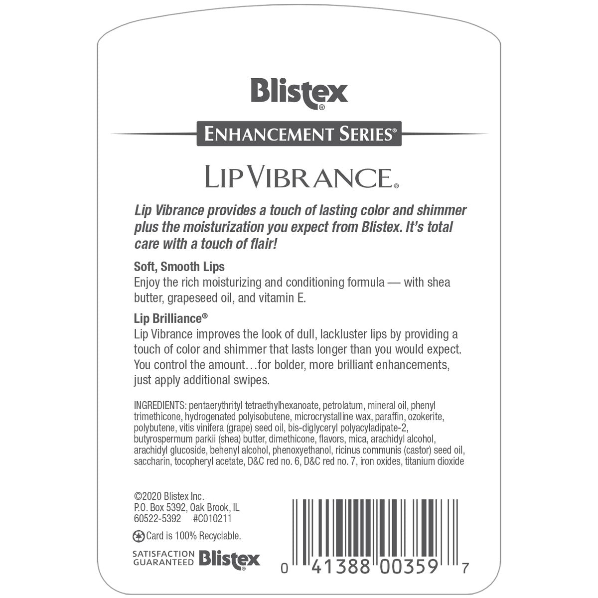 Blistex Lip Vibrance Lippenpflege, 0,13 oz pro Stück (Packung mit 6)