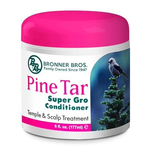 Bronner Bros BB Pine Tar Super Gro Conditioning Temple & Scalp Treatment - Beruhigende Pflege bei trockener, juckender Kopfhaut mit Schuppen - 177 ml