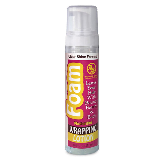 Bronner Bros BB Foam Wrap Lotion – Feuchtigkeitsspendender Schaumwickler mit Olivenöl für natürliches & relaxes Haar – Alkoholfrei, kein Flocken oder Rückstände, definiert Locken, für Roller Sets & Finger Waves – 237 ml