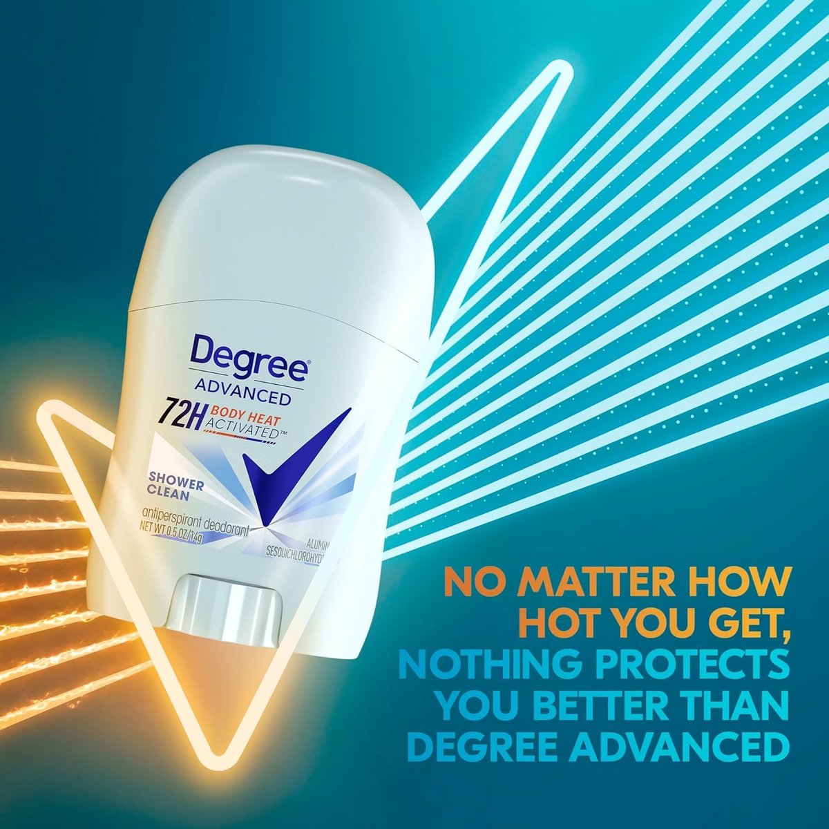 Degree Advanced Antitranspirant Deodorant für Frauen, Shower Clean, 4er-Pack – 72h Schutz, 0,5 Oz pro Stift