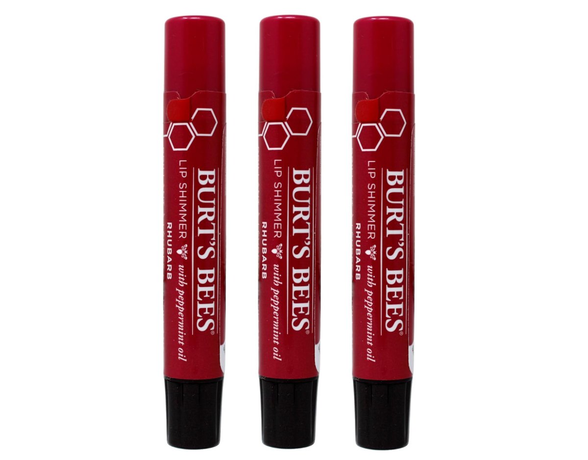Burt's Bees Lip Shimmer, Rhabarber 0,09 oz (3er-Pack)