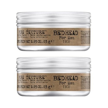 TIGI Bed Head for Men Pure Texture Haar-Modellierpaste – Für Textur & Separation – Vielseitige Creme-Paste-Fusion – Für Herrenfrisuren – Auf feuchtem & trockenem Haar – 2,93 oz (2er-Pack)