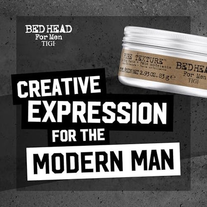 TIGI Bed Head for Men Pure Texture Haar-Modellierpaste – Für Textur & Separation – Vielseitige Creme-Paste-Fusion – Für Herrenfrisuren – Auf feuchtem & trockenem Haar – 2,93 oz (2er-Pack)