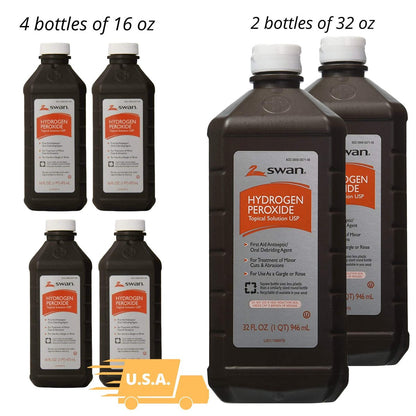Swan Wasserstoffperoxid Lösung zur topischen Anwendung 16 Fl Oz (4er-Pack) oder 32 Fl Oz (2er-Pack)