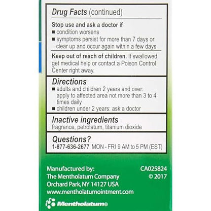 Mentholatum Original Salbe Beruhigende Linderung, Aromatische Dämpfe – 28 g (Packung mit 2)