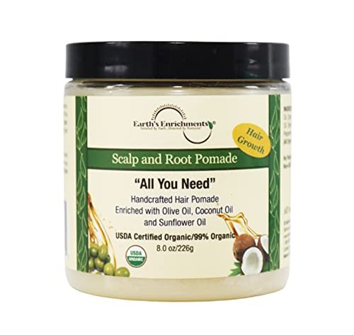 Earth's Enrichments Bio-Pomade – Haarpflege für Wachstum mit Teebaum, Rosmarin, Lavendelöl, natürliches Haarfett für dickes, glattes, lockiges, welliges, dünnes Haar, Frauen, Männer, Kinder, USDA, 240 ml