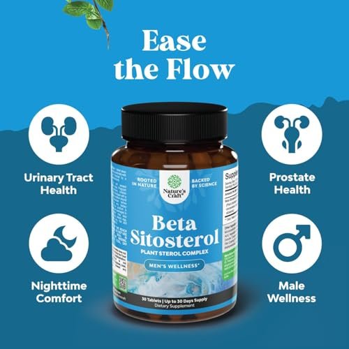 Pflanzensterin Komplex mit Beta-Sitosterin - 500 mg Beta-Sitosterin Sterine und Stanole für Herzgesundheit und Prostataunterstützung - Nahrungsergänzungsmittel für Männer - 30 Kapseln