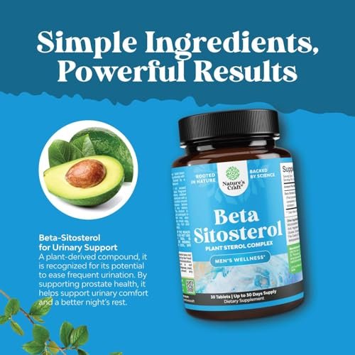 Pflanzensterin Komplex mit Beta-Sitosterin - 500 mg Beta-Sitosterin Sterine und Stanole für Herzgesundheit und Prostataunterstützung - Nahrungsergänzungsmittel für Männer - 30 Kapseln