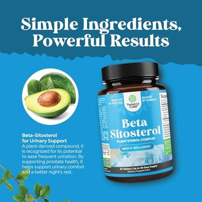 Pflanzensterin Komplex mit Beta-Sitosterin - 500 mg Beta-Sitosterin Sterine und Stanole für Herzgesundheit und Prostataunterstützung - Nahrungsergänzungsmittel für Männer - 30 Kapseln