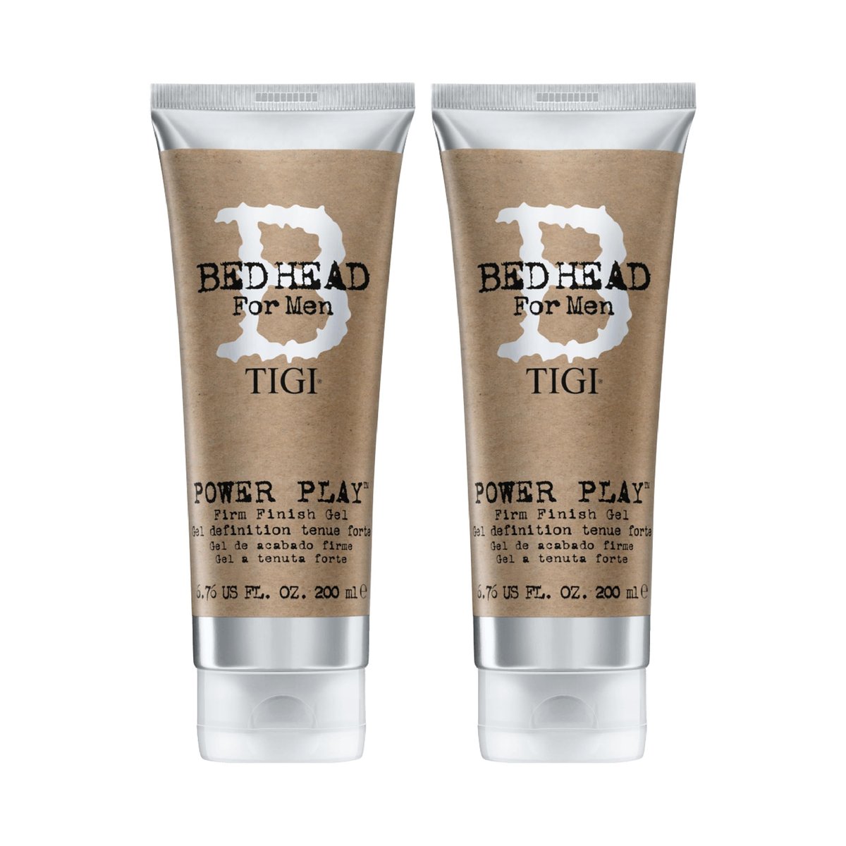 TIGI Bed Head Power Play Haargel für Männer, 2er-Pack – Starker Halt, Anti-Feuchtigkeit, Frizz-Kontrolle, 2x 200 ml