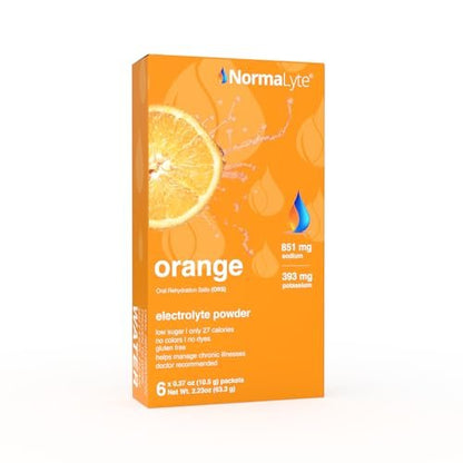 NormaLyte Orange – Elektrolyt-Pulver-Päckchen | klinisch getestetes Elektrolyt-Getränkepulver | 6 Portionen Hydrationssticks