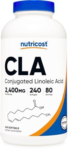 Nutricost CLA 800 mg, 240 Weichkapseln – Hochdosiertes konjugiertes Linolsäure Präparat