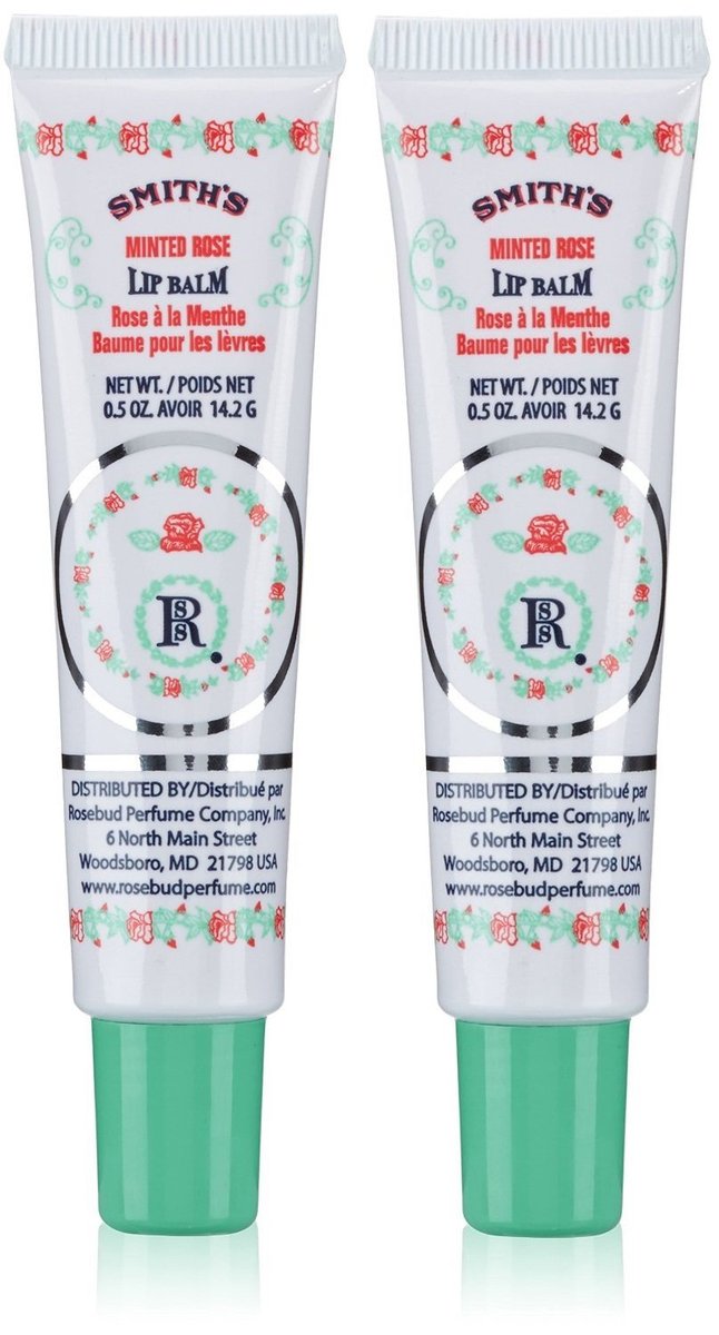 Smith's Rosebud Perfume Co. Minted Rose Lip Balm in der Tube, 0,5 Unzen (2er-Pack)