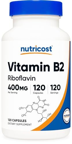Nutricost Vitamin B2 (Riboflavin) 400mg, 120 Kapseln - Glutenfrei, Non-GMO