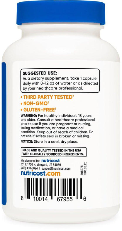 Nutricost Vitamin B6 (Pyridoxin HCl) 100mg, 240 Kapseln – Hochdosiertes B6-Präparat