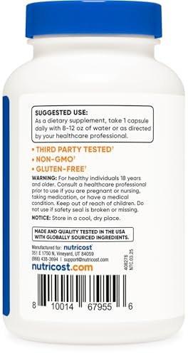 Nutricost Vitamin B6 (Pyridoxin HCl) 100mg, 240 Kapseln – Hochdosiertes B6-Präparat