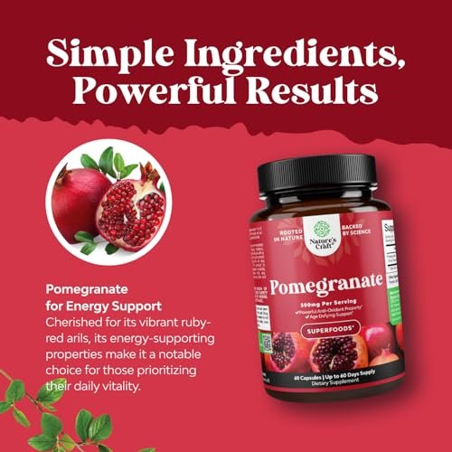 Fortgeschrittene Granatapfel-Extrakt Kapseln – starkes Antioxidans & gesunde Herzunterstützung – leicht zu schluckendes Granatapfel-Präparat – Superfood für Energie & Darmgesundheit – drittanbietergetestet – 60 Stück