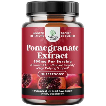 Fortgeschrittene Granatapfel-Extrakt Kapseln – starkes Antioxidans & gesunde Herzunterstützung – leicht zu schluckendes Granatapfel-Präparat – Superfood für Energie & Darmgesundheit – drittanbietergetestet – 60 Stück