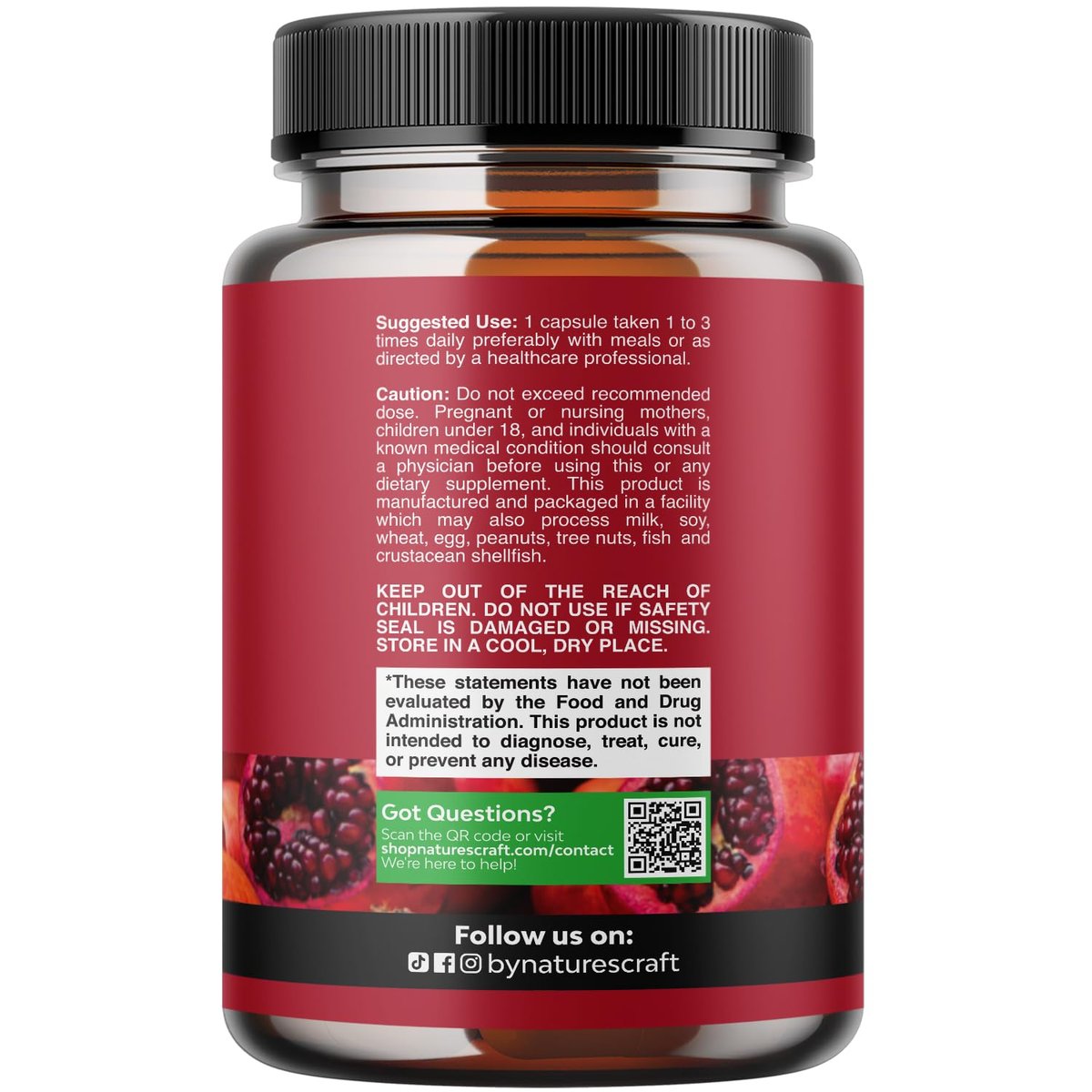 Fortgeschrittene Granatapfel-Extrakt Kapseln – starkes Antioxidans & gesunde Herzunterstützung – leicht zu schluckendes Granatapfel-Präparat – Superfood für Energie & Darmgesundheit – drittanbietergetestet – 60 Stück