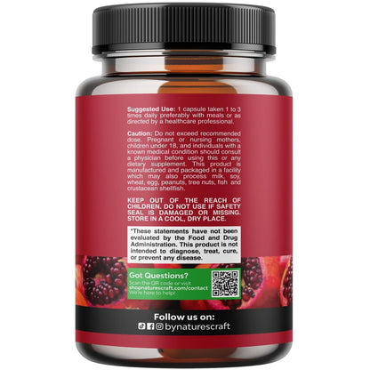 Fortgeschrittene Granatapfel-Extrakt Kapseln – starkes Antioxidans & gesunde Herzunterstützung – leicht zu schluckendes Granatapfel-Präparat – Superfood für Energie & Darmgesundheit – drittanbietergetestet – 60 Stück