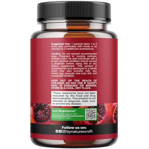 Fortgeschrittene Granatapfel-Extrakt Kapseln – starkes Antioxidans & gesunde Herzunterstützung – leicht zu schluckendes Granatapfel-Präparat – Superfood für Energie & Darmgesundheit – drittanbietergetestet – 60 Stück