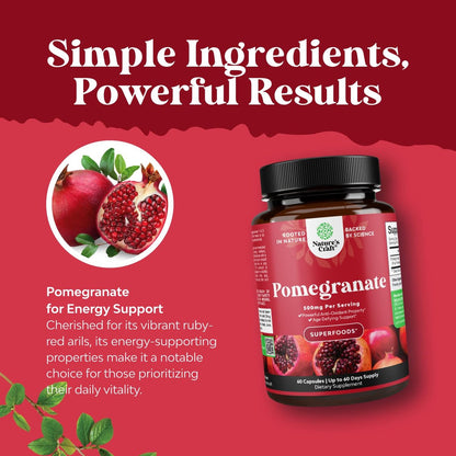 Fortgeschrittene Granatapfel-Extrakt Kapseln – starkes Antioxidans & gesunde Herzunterstützung – leicht zu schluckendes Granatapfel-Präparat – Superfood für Energie & Darmgesundheit – drittanbietergetestet – 60 Stück