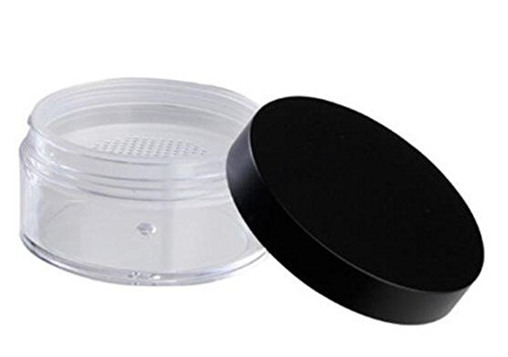 Teensery 2er-Pack 50g 50ml Plastik-Leerdosen mit Siebdeckel für Puder, Blush und Make-up - Transparent