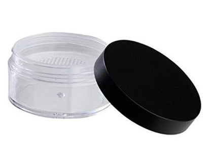 Teensery 2er-Pack 50g 50ml Plastik-Leerdosen mit Siebdeckel für Puder, Blush und Make-up - Transparent