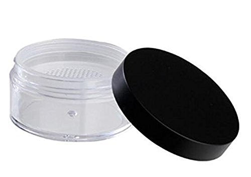 Teensery 2er-Pack 50g 50ml Plastik-Leerdosen mit Siebdeckel für Puder, Blush und Make-up - Transparent