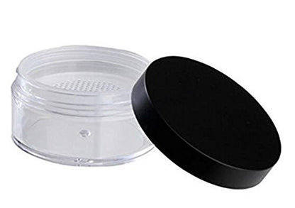 Teensery 2er-Pack 50g 50ml Plastik-Leerdosen mit Siebdeckel für Puder, Blush und Make-up - Transparent
