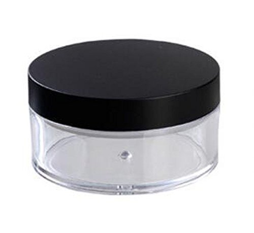 Teensery 2er-Pack 50g 50ml Plastik-Leerdosen mit Siebdeckel für Puder, Blush und Make-up - Transparent