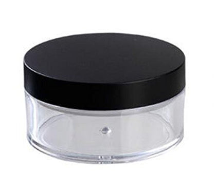 Teensery 2er-Pack 50g 50ml Plastik-Leerdosen mit Siebdeckel für Puder, Blush und Make-up - Transparent