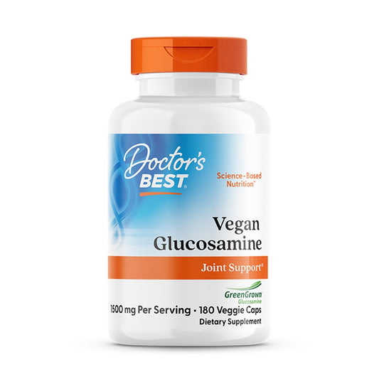 Doctor's Best Vegane Glucosamin Kapseln für Männer & Frauen - 1500 mg Glucosamin pro 2 Kapseln, Gelenkunterstützung, Glutenfrei, Nicht GVO, Vegetarisch/Vegan - 180 Stück
