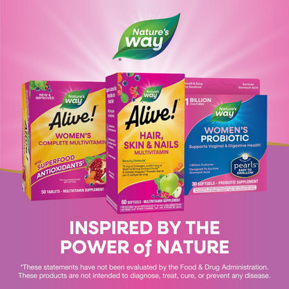 Nature's Way Alive! Haare, Haut und Nägel mit Kollagen 75 mg & Biotin 2500 μg – 60 Softgels