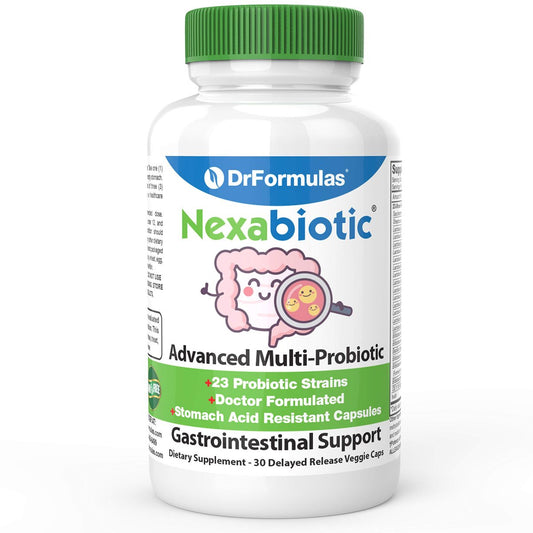DrFormulas Nexabiotic 23 Multi Probiotikum für Frauen und Männer - Dr. formuliert mit Lactobacillus Acidophilus, Bifidobacterium Infantis, Saccharomyces Boulardii, 17,25 Milliarden KBE