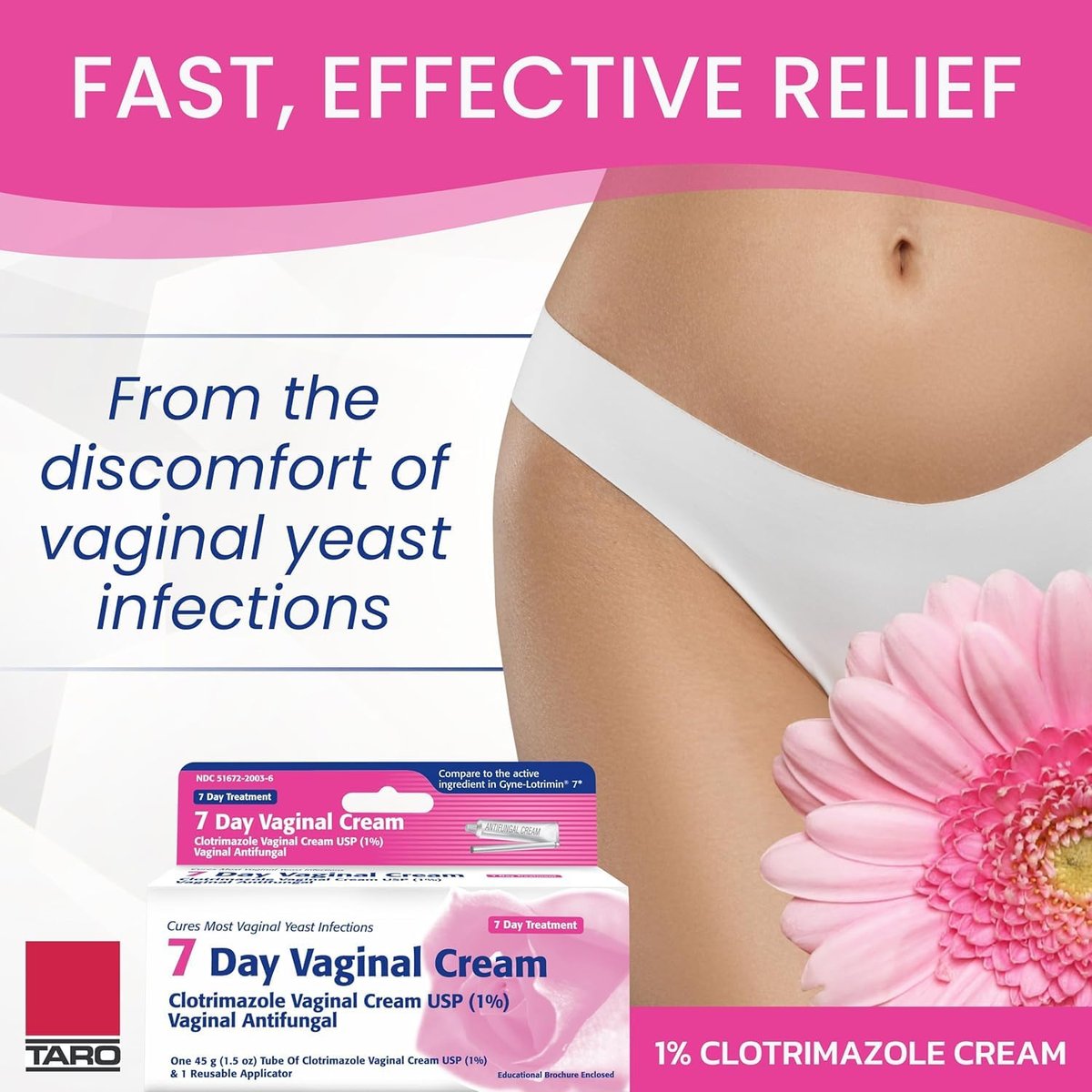 Clotrimazol USP 1% 7-Tage Vaginalcreme 1,5 oz (45 g) – Behandlung von Scheidenpilzinfektionen, Anti-Juckreiz-Creme für äußeren Juckreiz & Reizungen (3er-Pack)