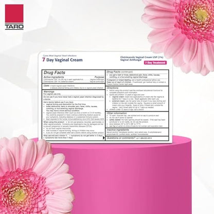 Clotrimazol USP 1% 7-Tage Vaginalcreme 1,5 oz (45 g) – Behandlung von Scheidenpilzinfektionen, Anti-Juckreiz-Creme für äußeren Juckreiz & Reizungen (3er-Pack)