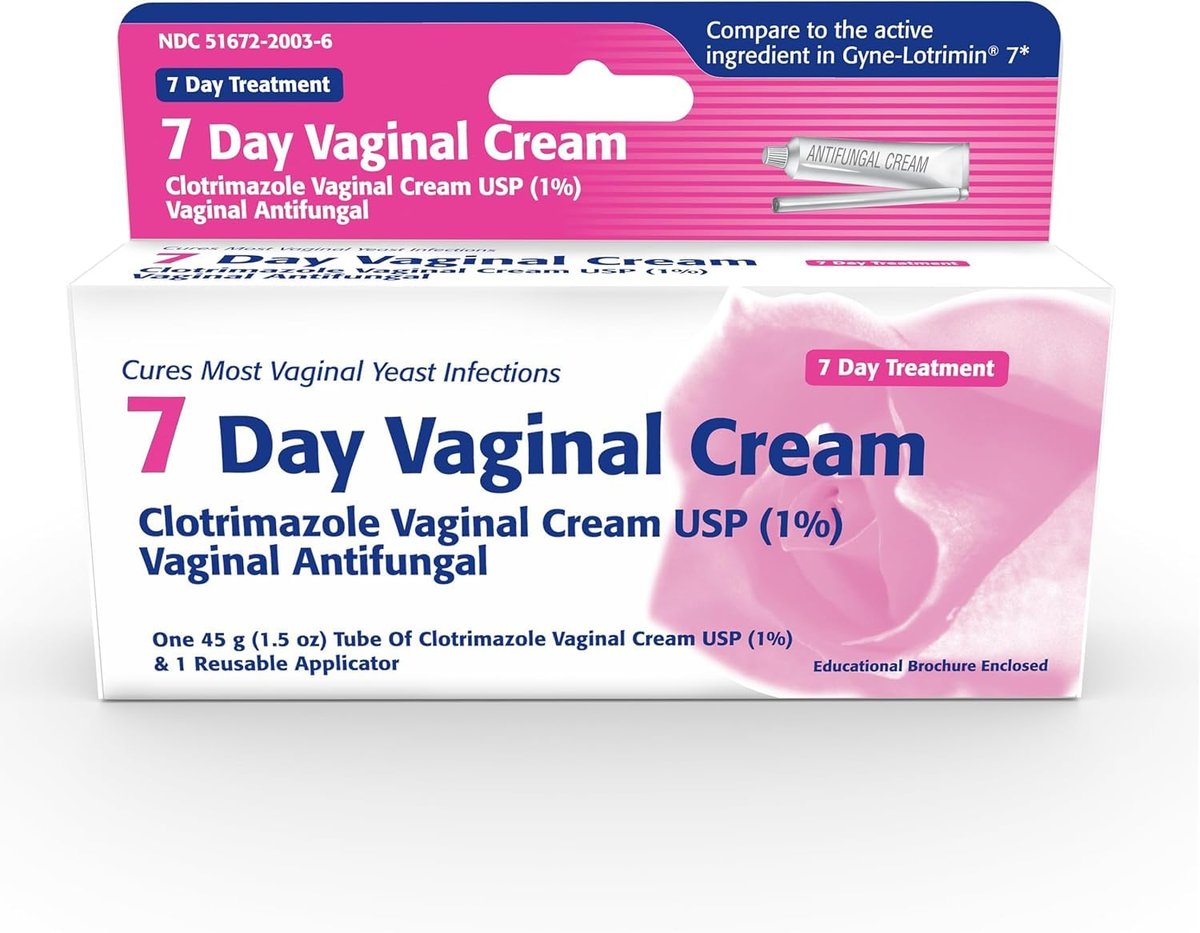 Clotrimazol USP 1% 7-Tage Vaginalcreme 1,5 oz (45 g) – Behandlung von Scheidenpilzinfektionen, Anti-Juckreiz-Creme für äußeren Juckreiz & Reizungen (3er-Pack)