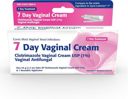 Clotrimazol USP 1% 7-Tage Vaginalcreme 1,5 oz (45 g) – Behandlung von Scheidenpilzinfektionen, Anti-Juckreiz-Creme für äußeren Juckreiz & Reizungen (3er-Pack)