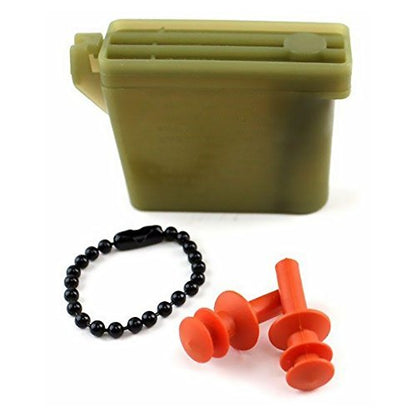VANGUARD Militär Ohrstöpsel mit Kette und Etui (Orange, Medium)