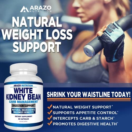Arazo Nutrition Weiße Bohnen Extrakt – 100% reiner Kohlenhydratblocker und Fettabsorber zur Gewichtsunterstützung – Kohlenhydrate abfangen