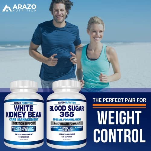 Arazo Nutrition Weiße Bohnen Extrakt – 100% reiner Kohlenhydratblocker und Fettabsorber zur Gewichtsunterstützung – Kohlenhydrate abfangen