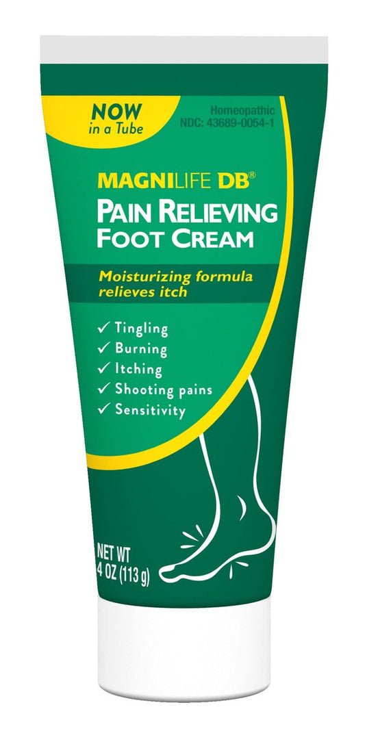 MagniLife DB Fußcreme gegen Schmerzen, 118 ml Tube, beruhigende Linderung bei Brennen, Kribbeln, Stechen und Stichen in Füßen und Beinen, feuchtigkeitsspendende und hydratisierende Fußcreme für diabetische und empfindliche Haut