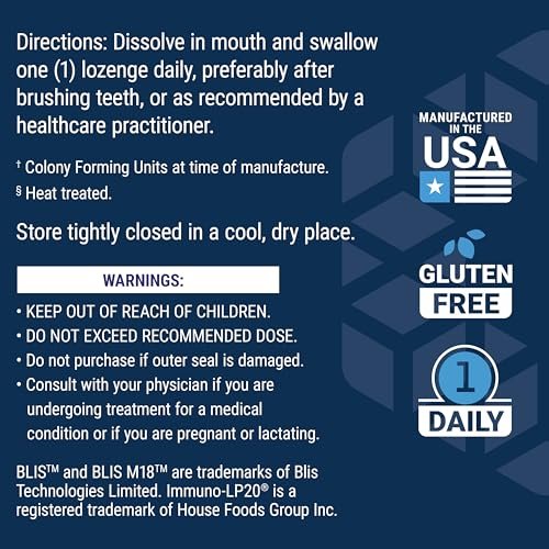Life Extension FLORASSIST® Probiotische Mundhygiene – Lutschtabletten mit BLIS M18™ für Zähne, Zahnfleisch, pH-Wert und Immununterstützung, 30 Stück