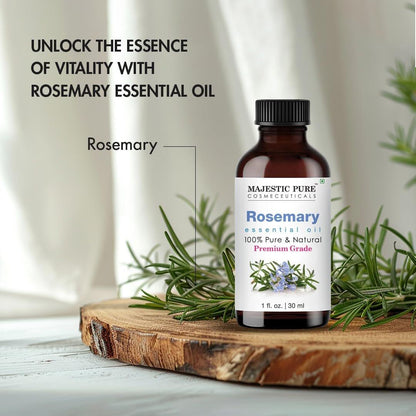 Majestic Pure Rosmarinöl 100% rein und natürlich – 30 ml mit Glaspipette für Diffuser, Aromatherapie, Seifen- und Kerzenherstellung