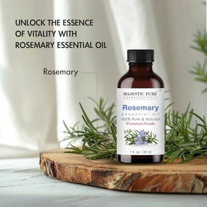 Majestic Pure Rosmarinöl 100% rein und natürlich – 30 ml mit Glaspipette für Diffuser, Aromatherapie, Seifen- und Kerzenherstellung