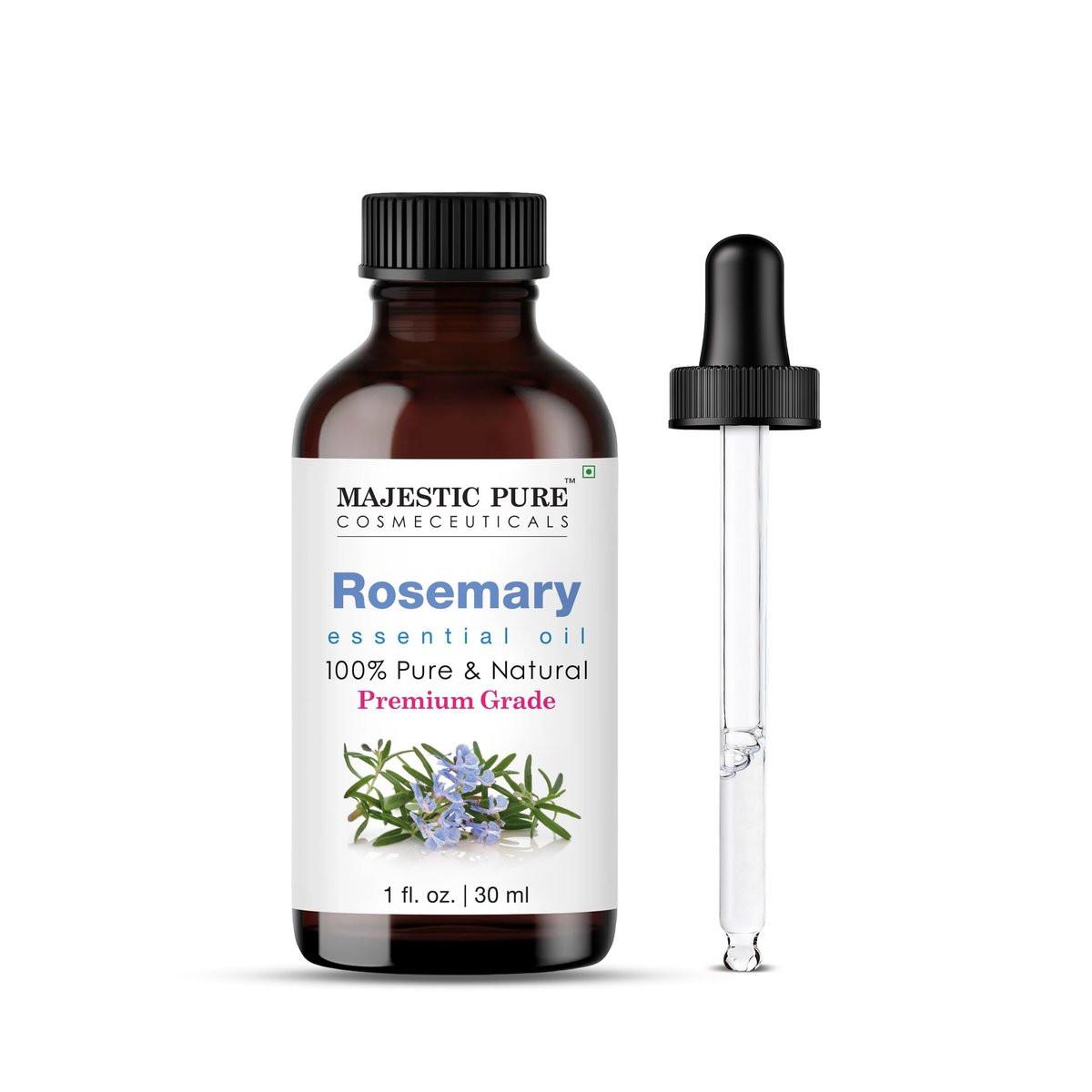 Majestic Pure Rosmarinöl 100% rein und natürlich – 30 ml mit Glaspipette für Diffuser, Aromatherapie, Seifen- und Kerzenherstellung