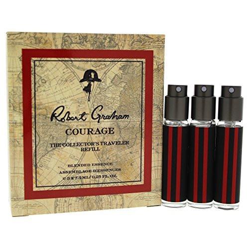 Robert Graham The Collectors Traveler Refill Courage Eau de Parfum – Nachfüllpackung für Unisex, 3 Stück