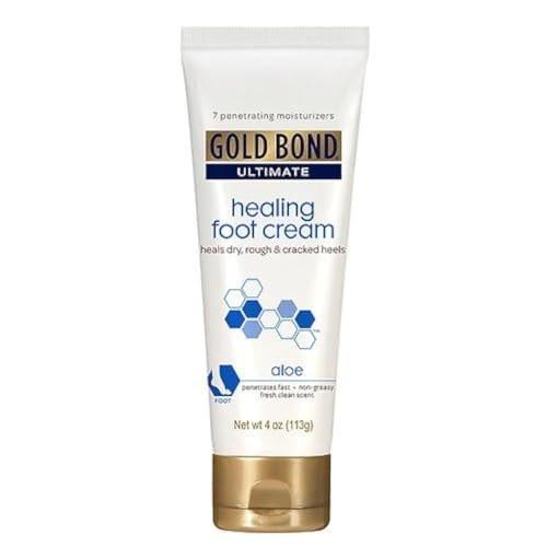 Gold Bond Ultimate Heilende Fußtherapie-Creme, 4 oz (3er-Pack) – Intensive Feuchtigkeitspflege für trockene, rissige Füße